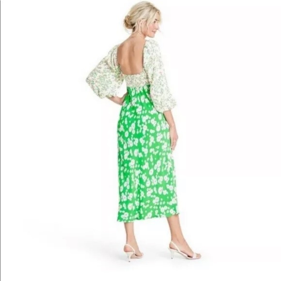 RIXO for Target 12 Daisy Long Sleeve Swing Dress Green New - Picture 2 of 6